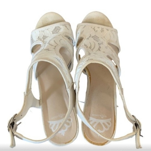 Fergalicious | White Lace Kensie Wedge Platform Heels 9 - Picture 7 of 7